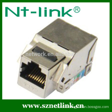 metal 90 degree RJ45 STP cat6 keystone jack for structured cabling system